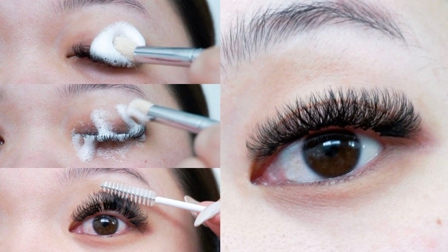 extension de cils nettoyage